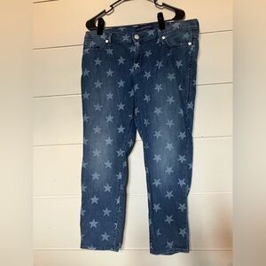Rock & Republic women’ patriotic star print blue jeans size 16